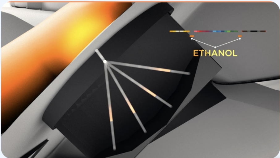 Near-infrared spectroscopy module reading ethanol