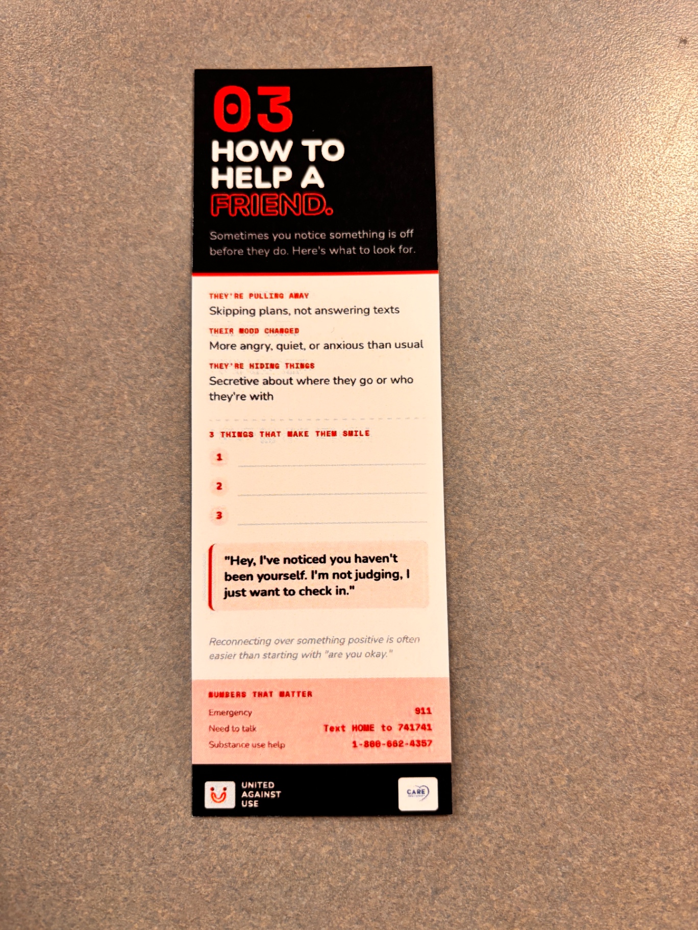 Bookmark 03: How to help a friend
