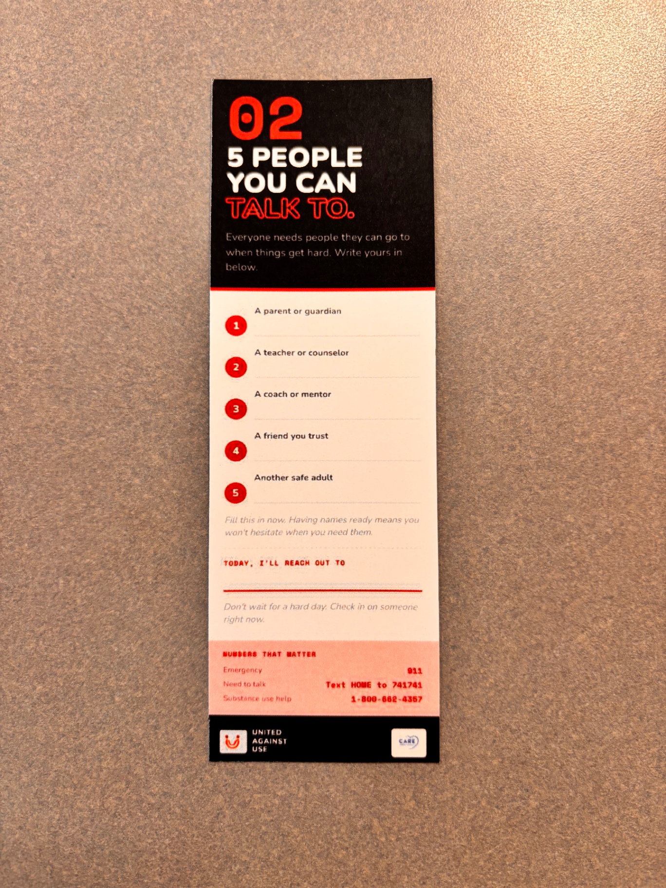 Bookmark 02: 5 people you can talk to